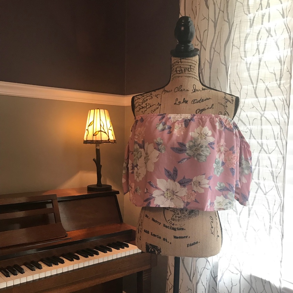 IRIS NWT Floral Off Shoulder Crop Top for Spring